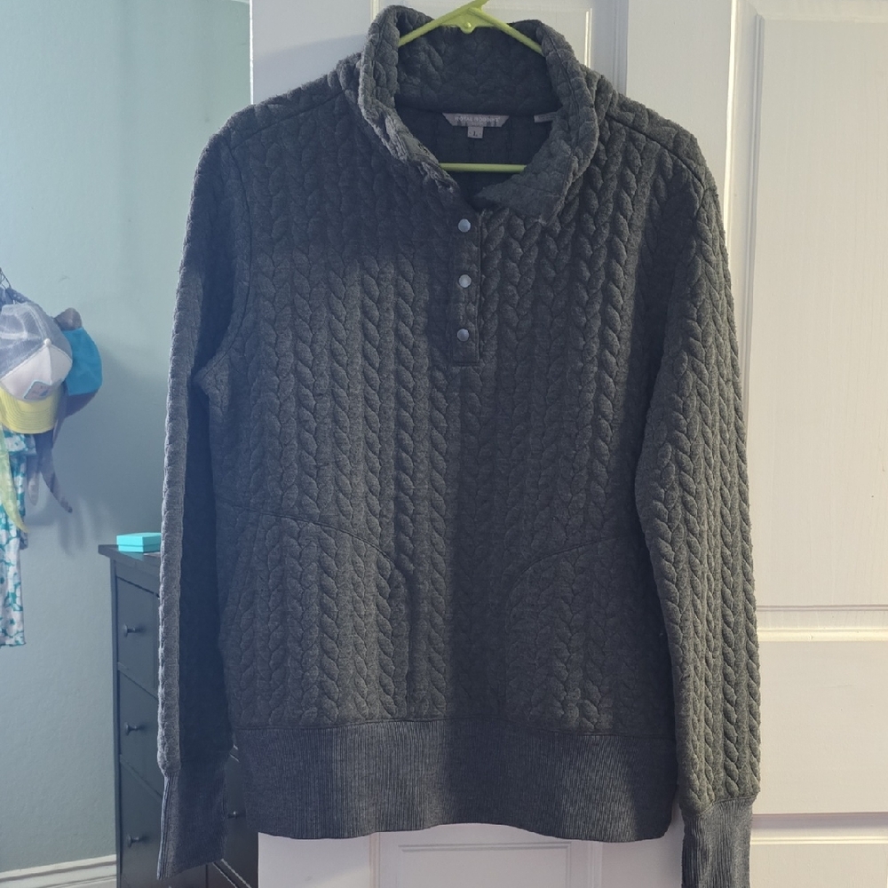Royal Robbins Dark Gray Cable Knit Pullover